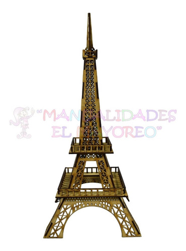 Torre Eiffel 3d De Madera Mdf Calada 60cm De Altura.