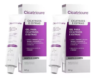 Kit 2 Caixas Cicatricure Gel Para Cicatrizes E Estrias 60g