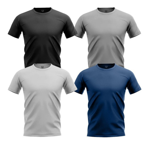 Kit 4 Camisetas Dry Fit Slim Academia Caminhada Proteção Sol