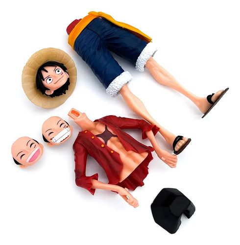 Figura One Piece 26cm Monkey Luffy Três Forma De Rosto