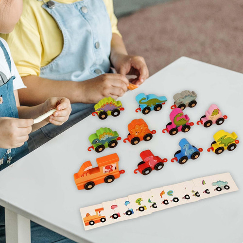 Juego De Tren De Madera Accesorios De Pista De Dinosaurio