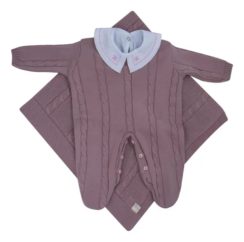 Kit Maternidade Trança Rosê E Body Gola Bordada Du