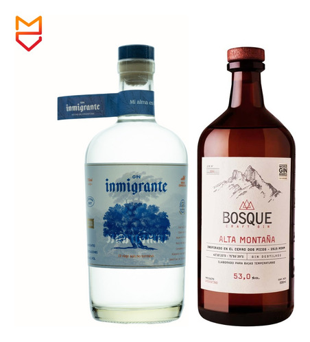 Oferta Gin Inmigrante 750ml + Gin Bosque Alta Montaña 500ml