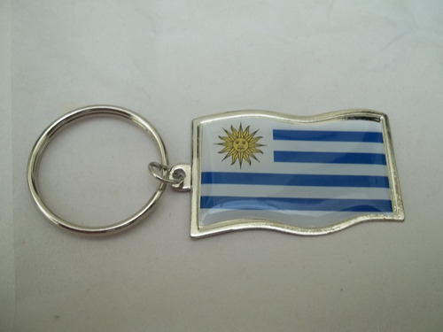 Llavero Metalico Bandera De Uruguay