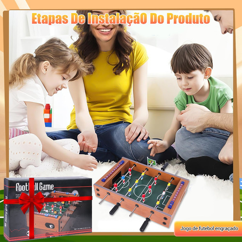 Mini Futebol De Mesa Totó Pebolim Craque Com Bolas Incluí