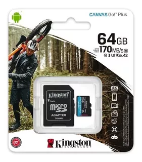 Cartão Kingston Micro Sd 64gb Canvas Go Plus Classe 10 A2 U3