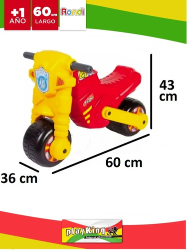 Imagen 4 de 8 de Moto Para Niños Rondi - R1 Team Rojo - Pata Pata - Playking
