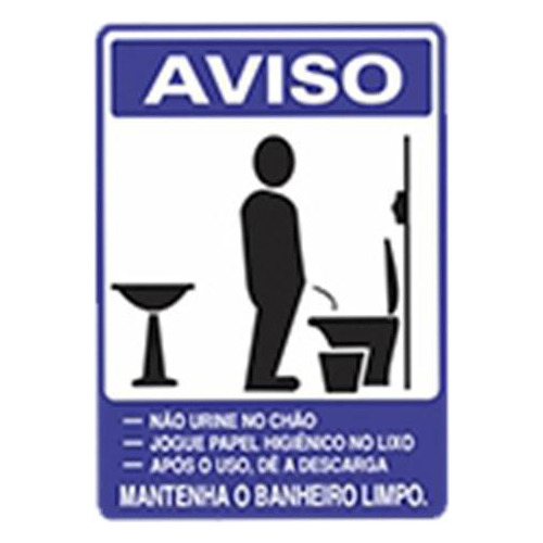 Placa Advertência Aviso Banheiro Masculino Unidade