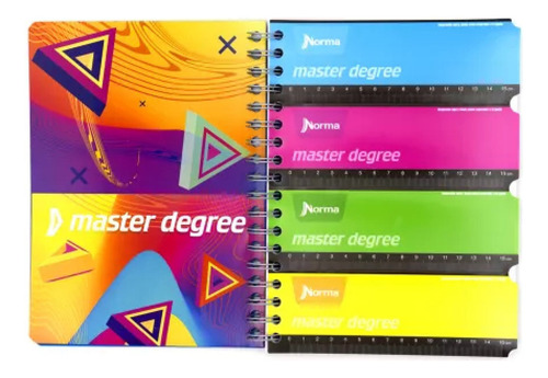 Cuaderno 200 Hojas Master Degrre Caratula Polipropileno 5mm Color Multicolor