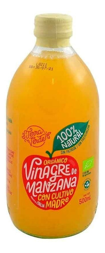 Vinagre De Manzana Orgánico Terra Verde 500ml, Cultivo Madre