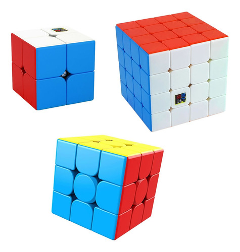 Cubo Rubik Pack Qiyi Stickerless 2x2 + 3x3 + 4x4