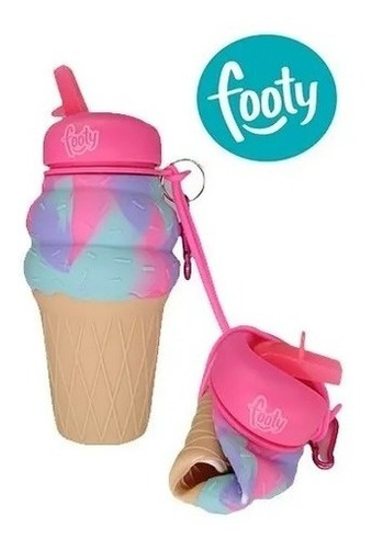 Imagen 1 de 4 de Botella De Silicona Flexible Heladito Fucsia Footy Original