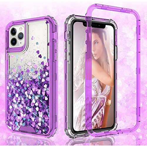 Funda Gw Para iPhone 11 Case, Hard Clear Glitter Liquid Wate