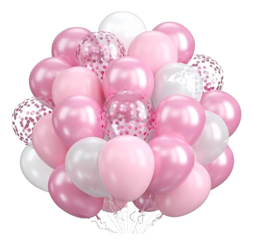 Kit Pack Globos Bombas Tonos Rosados Niña 60pcs Tendencia