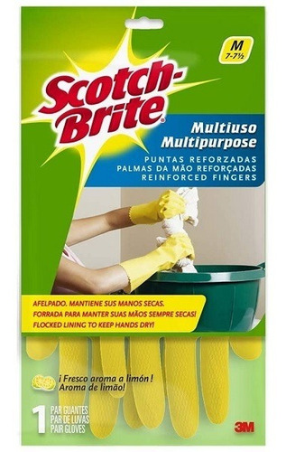 Imagem 1 de 3 de Luva Multiuso Scotch-brite Tamanho M Amarela 3m