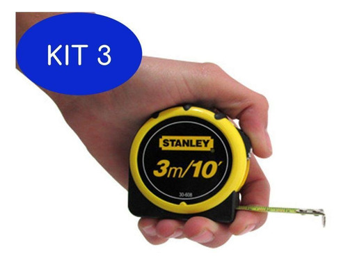 Kit 3 Trena Métrica Global Plus 3m (stanley 30-608)