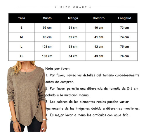 Playera Mujer De Manga Larga Camisetas Con Cuello Redondo
