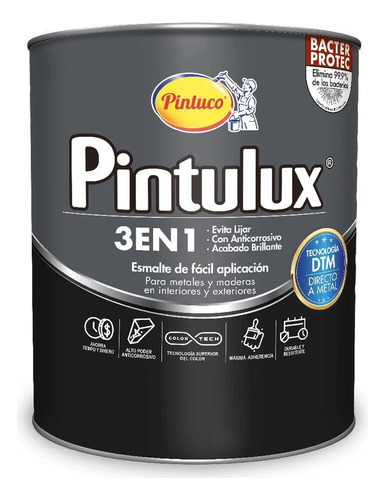 Pintura Esmalte Pintulux Teu Blanco 11 1/4 Gal Pintuco