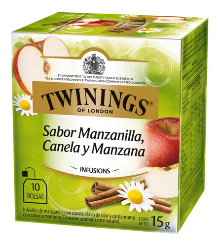 Imagen 2 de 7 de Te Twinings Manzanilla Canela Y Manzana - Caja X10 Sobres