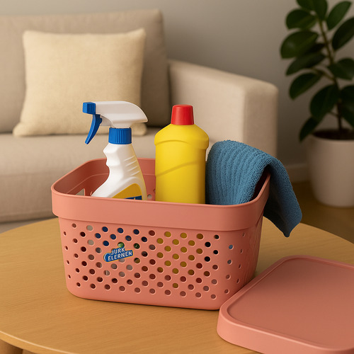 Kit Com 3 Caixas Organizadora Rosa 4,5l Para Guardar Objetos