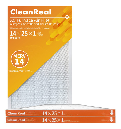 Cleanreal Filtro Aire Merv14 Alta Calidad X 25 1 Para Horno