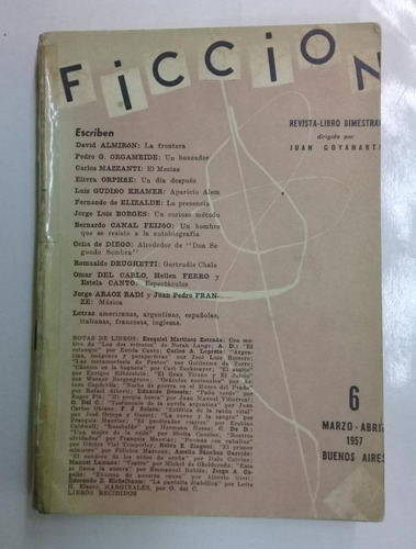 Ficcion Nº 6 - Marzo Abril 1957 * Articulo Borges Primera Ed