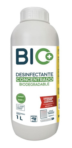 Desinfectante Concentrado Bio+ Biodegrabl 5ta 1l (rinde500l)