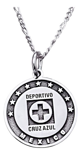 Dije Y Cadena Cruz Azul Plata 925 Con Envío Gratis