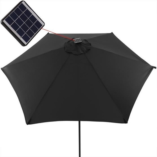 Sombrilla Exterior Lusqtoff Led Usb Pantalla Luz Solar Cuota