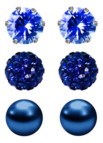 Jewelrie Tienda Blue Studs Pendientes Para B078hrgt6n_120324