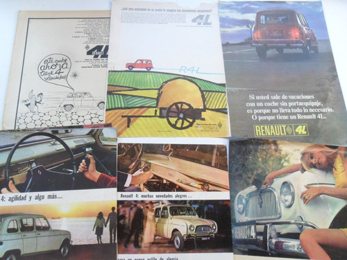 8 Publicidades Renault 4 R4 Revista No Folleto Manual 4l