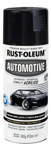 Esmalte Para Auto Negro Semi Brillante Rust Oleum 340gr* Color Negro Semibrillante