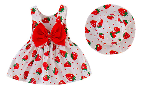 Vestido De Princesa Con Estampado De Fresas Para Niñas, Somb