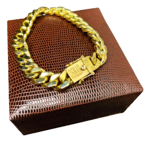 Pulseira Grumet 25 Gramas 12mm Ouro 18k 750 Fecho Nome