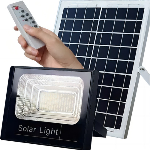 Foco Solar Reflector 300w Con Control Y Panel Color De La Carcasa Negro