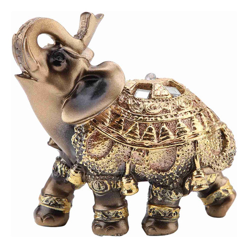 Escultura De Elefante Dorado De Lucky Feng Shui, Riqueza