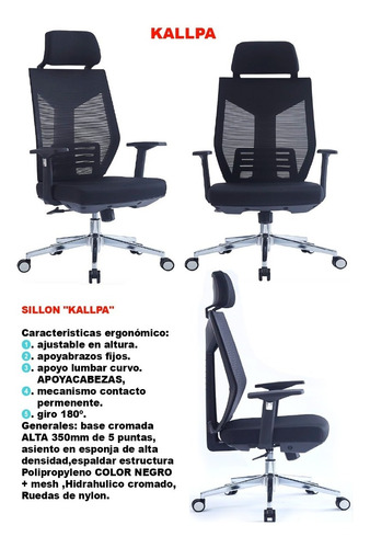 Imagen 3 de 6 de Silla Sillón Oficina Ejecutiva Giratoria