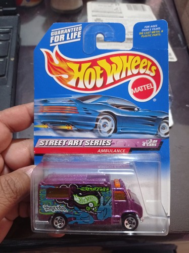 Hot Wheels 1999 Carrito Ambulance Violeta 6 