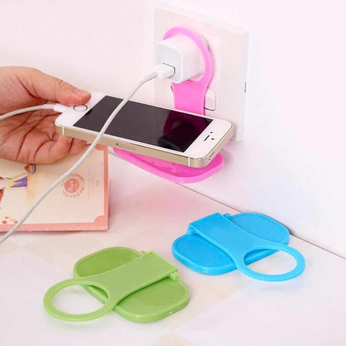 Imagen 2 de 9 de Soporte Para Celular En Enchufe De Pared Colgante Portátil