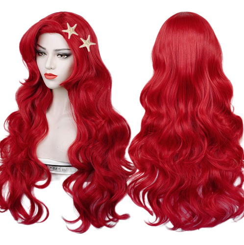 Labeauté Max Beauty - Pelucas De Sirena Roja Con Clips De .