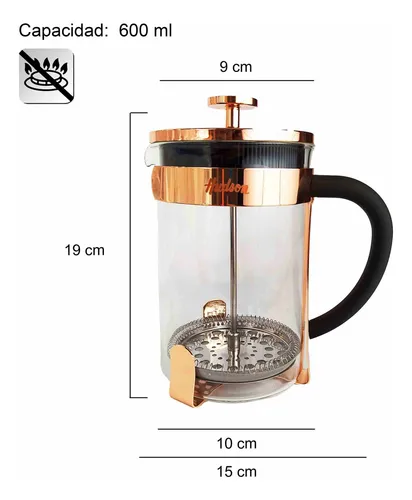 Set 3 Pz Cafetera Cobre 600 + 2 Tazas Termicas Hudson Bz3
