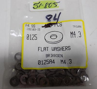 Brikksen Inc Flat Washers 94 Ss 0125 M4.03 Qty84 Nib Vvb