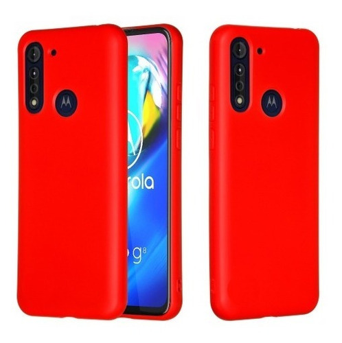 Silicone Case Para Motorola G8 Xt2045-1 Funda + Templado 