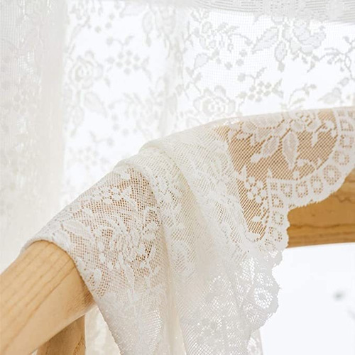 H.ebony Ivory Lace Cortinas 72 Pulgadas De Largo, Crema Flo