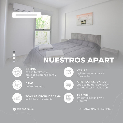 Departamentos En Alquiler Temporal En La Plata, Nuevo, Totalmente Amoblado, Dentro Del Casco Urbano Y De Fácil Acceso (zona Plaza España 7 Y 66), Alquiler Por Día, Semana, Mes Urbanalp.apart