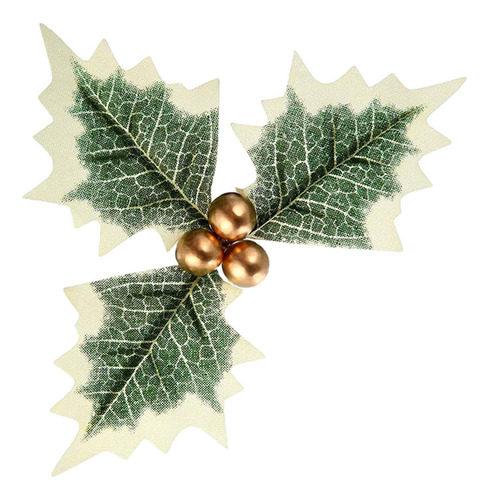 3 X 5 Uds. De Hojas De Bayas Artificiales De Navidad Para