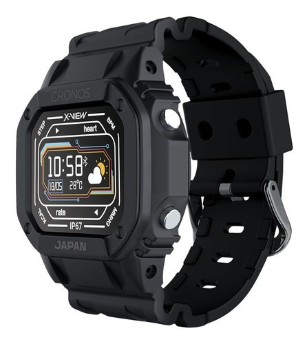 Smartwatch Zen Cronos Japan Reloj Inteligente Podometro Bt Color de la caja Negro
