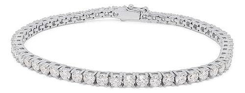 Savearth Diamonds Pulsera De Cadena De Tenis Con Diamantes D