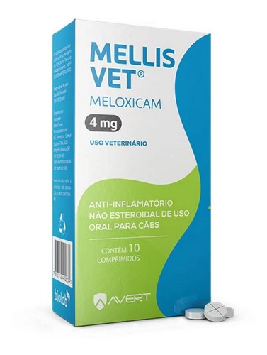 Anti-inflamatório Mellis Vet Para Cães 4mg 10 Comp. Avert