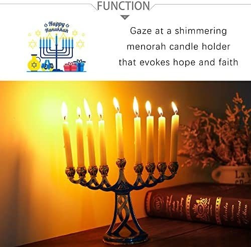 Imagen 7 de 7 de Hanukkah Menorah Candle Holder 9 Branch Rhinestones Jeweled
